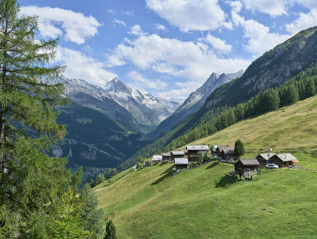 swiss landscape with mountains