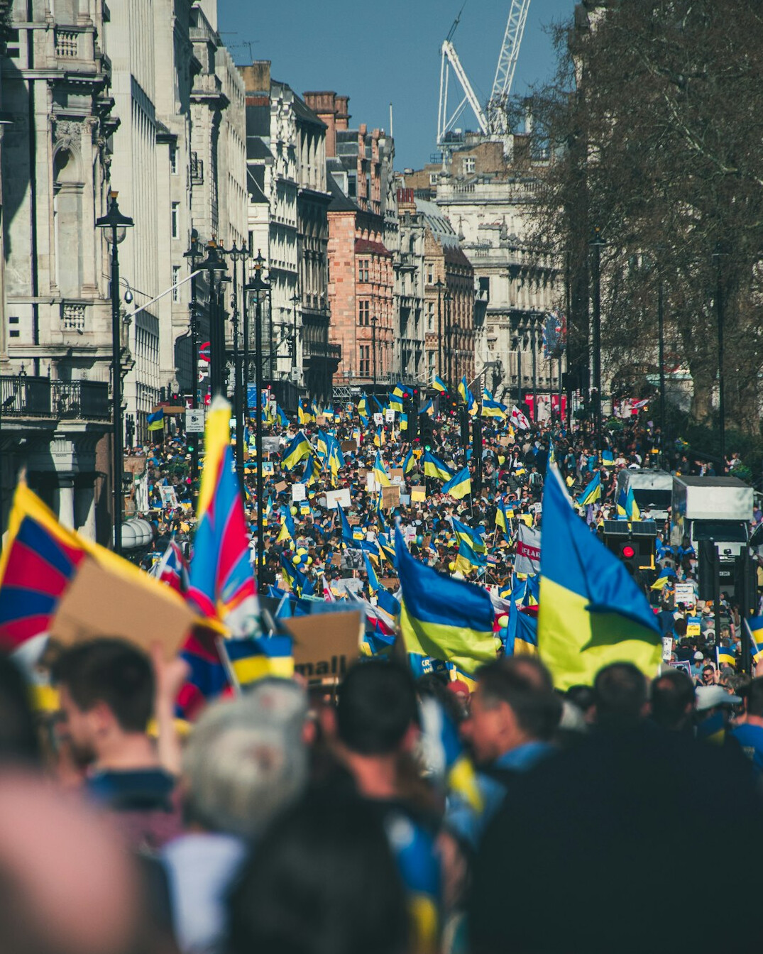 protest march in city